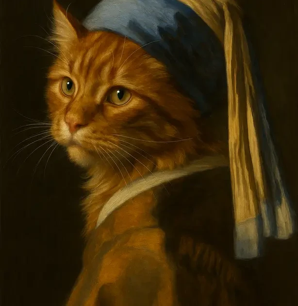 Moça com Brinco de Pérola - Vermeer - Retrato Clássico de Pet