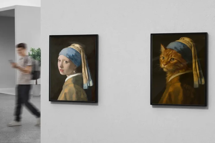 Moça com Brinco de Pérola - Vermeer - Retrato Clássico de Pet - Imagem 2