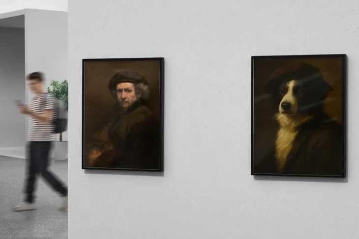 Autorretrato com Boina - Rembrandt - Retrato Clássico de Pet - Imagem 2